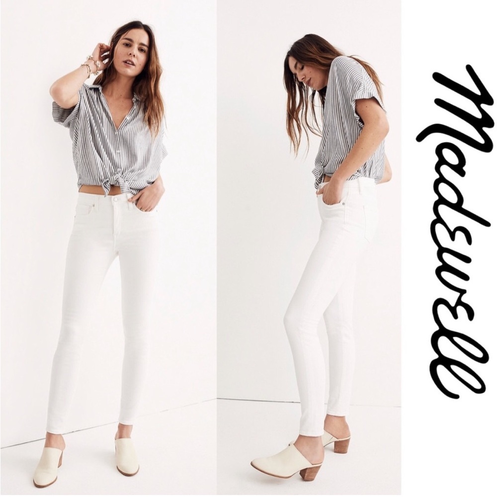 Madewell White 9” High Riser Skinny Skinny Stretchy Jeans Size 32